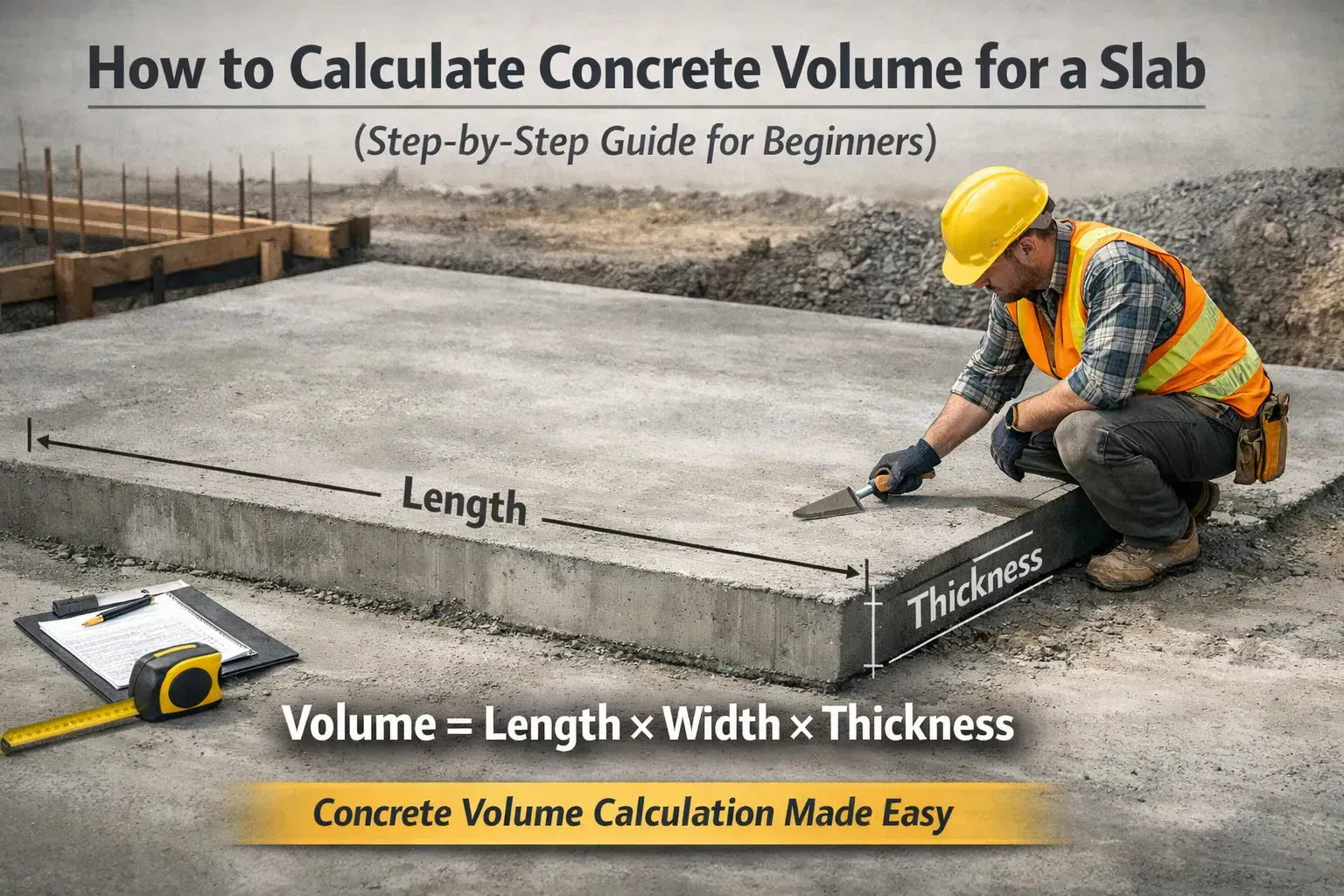 How to Calculate Concrete Volume for a Slab (Step-by-Step)