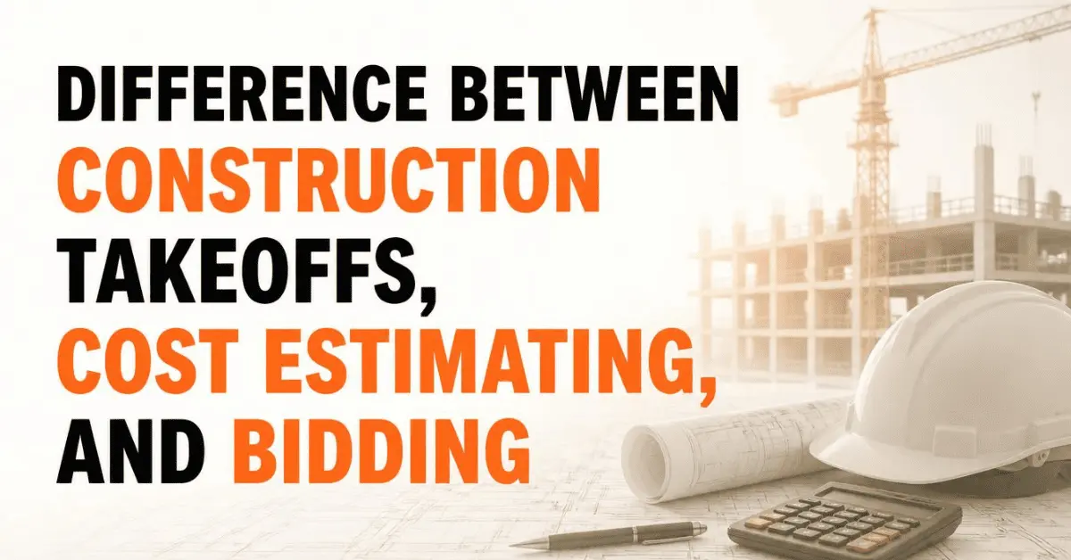 Difference Between Construction Takeoffs, Cost Estimating, and Bidding