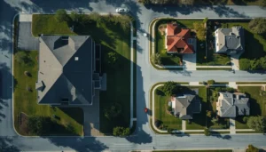 Comparison of a fourplex building versus four separate single-family homes