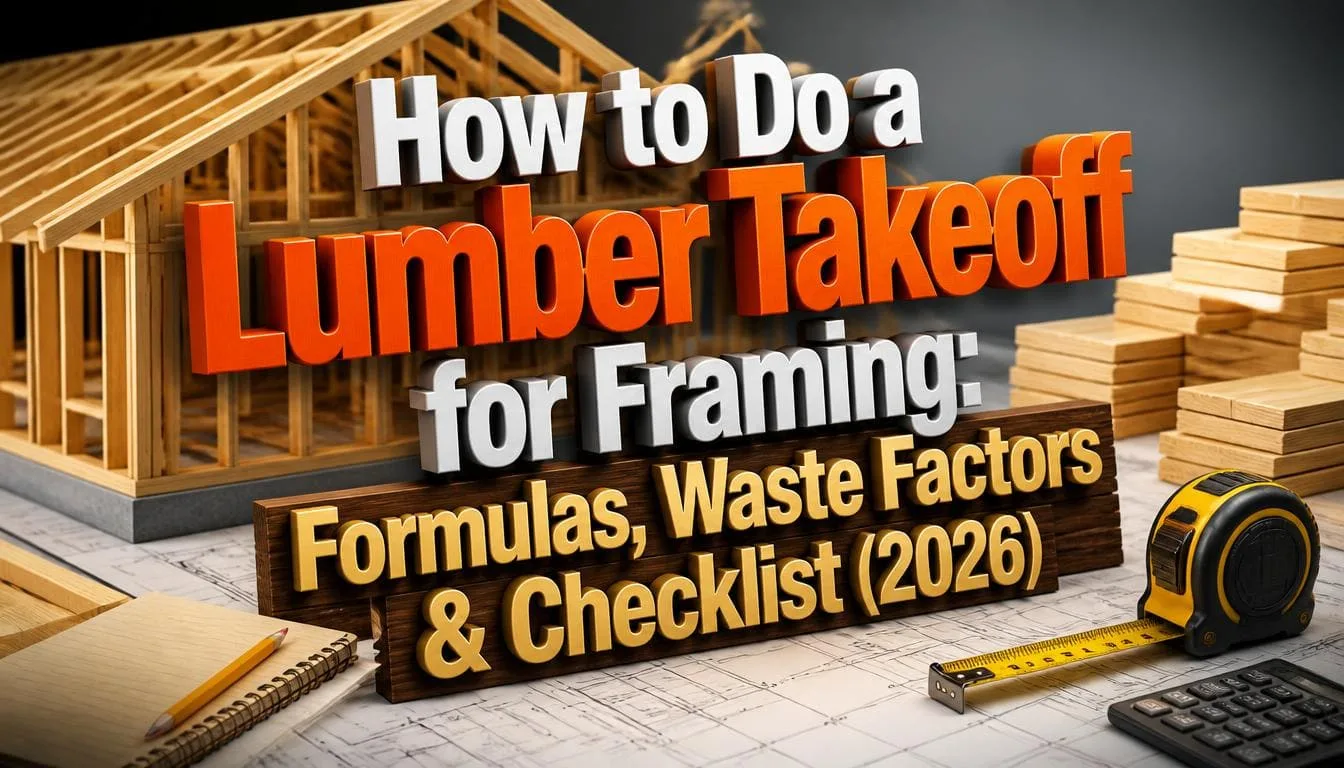 How to Do a Lumber Takeoff for Framing: Formulas, Waste Factors & Checklist (2026)